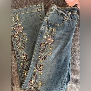 Midnight Velvet Jeans Embroidered